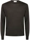 Filippo De Laurentiis Long Sleeves Round Neck Sweater In Coffee