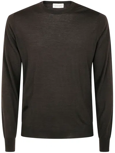 Filippo De Laurentiis Long Sleeves Round Neck Sweater In Green