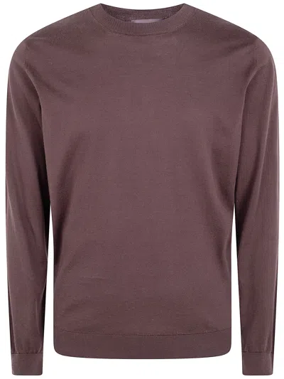 Filippo De Laurentiis Long Sleeves Round Neck Sweater In Purple
