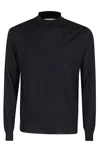 Filippo De Laurentiis High Collar Merino Wool Pullover In Blue