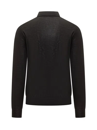 Filippo De Laurentiis Luxury Wool Polo For The Modern Wardrobe In Nero