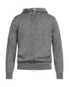 Filippo De Laurentiis Man Cardigan Black Size 42 Merino Wool In Gray