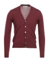 Filippo De Laurentiis Man Cardigan Burgundy Size 34 Merino Wool In Red