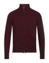 Filippo De Laurentiis Man Cardigan Burgundy Size 38 Merino Wool, Cashmere In Red