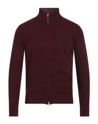 Filippo De Laurentiis Man Cardigan Burgundy Size 38 Merino Wool, Cashmere In Red