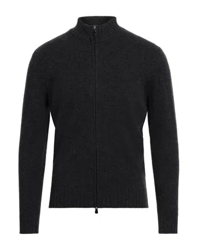 Filippo De Laurentiis Man Cardigan Charcoal Size 38 Merino Wool, Cashmere