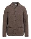 Filippo De Laurentiis Man Cardigan Chocolate Brown Size 42 Alpaca Wool, Wool, Polyamide