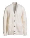 Filippo De Laurentiis Man Cardigan Cream Size 44 Merino Wool, Cashmere