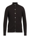 Filippo De Laurentiis Man Cardigan Dark Brown Size 44 Merino Wool In Brown