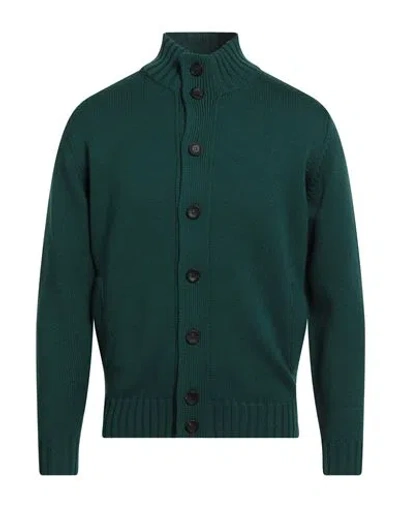 Filippo De Laurentiis Man Cardigan Dark Green Size 46 Merino Wool