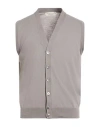 Filippo De Laurentiis Man Cardigan Grey Size 36 Cotton In Brown