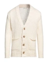Filippo De Laurentiis Man Cardigan Ivory Size 44 Merino Wool, Polyamide In White