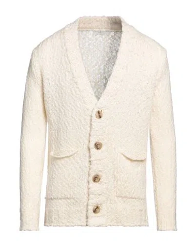 Filippo De Laurentiis Man Cardigan Ivory Size 44 Merino Wool, Polyamide In White