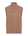 Filippo De Laurentiis Man Cardigan Light Brown Size 40 Merino Wool, Cashmere In Beige