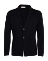 Filippo De Laurentiis Man Cardigan Midnight Blue Size 36 Merino Wool In Blue