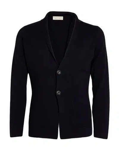 Filippo De Laurentiis Man Cardigan Midnight Blue Size 36 Merino Wool