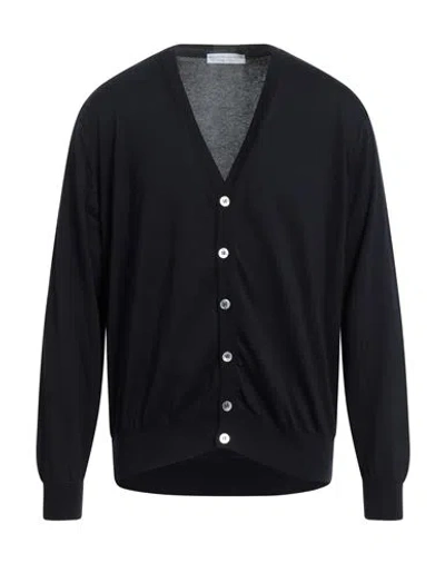 Filippo De Laurentiis Man Cardigan Midnight Blue Size 42 Cotton In Multi