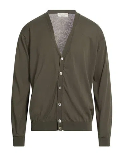 Filippo De Laurentiis Man Cardigan Military Green Size 50 Cotton