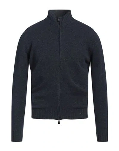 Filippo De Laurentiis Man Cardigan Navy Size 40 Merino Wool, Cashmere In Blue