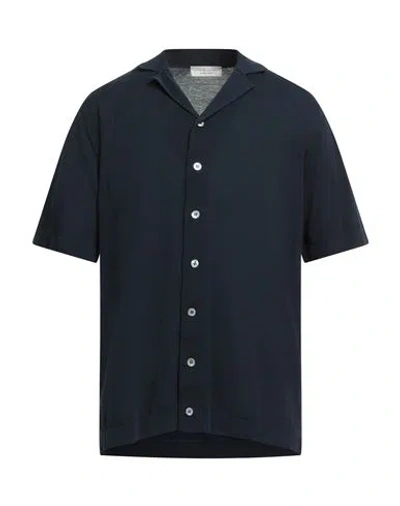 Filippo De Laurentiis Man Cardigan Navy Size 46 Cotton In Blue