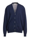 Filippo De Laurentiis Man Cardigan Navy Size 50 Cotton In Blue