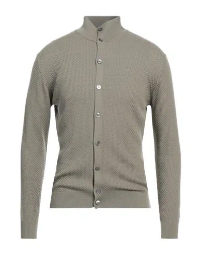 Filippo De Laurentiis Man Cardigan Sage Green Size 40 Merino Wool In Gray