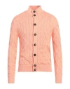 Filippo De Laurentiis Man Cardigan Salmon Pink Size 42 Cotton