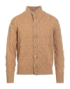 Filippo De Laurentiis Man Cardigan Sand Size 42 Cashmere In Brown