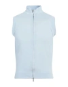 Filippo De Laurentiis Man Cardigan Sky Blue Size 36 Cotton In Blue