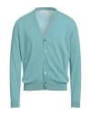 Filippo De Laurentiis Man Cardigan Sky Blue Size 48 Cotton