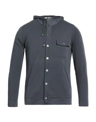 Filippo De Laurentiis Man Cardigan Slate Blue Size 36 Cotton In Gray