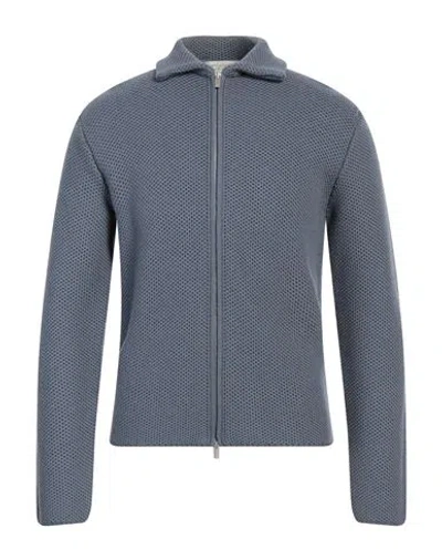 Filippo De Laurentiis Man Cardigan Slate Blue Size 38 Merino Wool