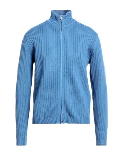 Filippo De Laurentiis Man Cardigan Slate Blue Size 40 Merino Wool