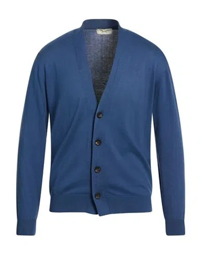Filippo De Laurentiis Man Cardigan Slate Blue Size 46 Cotton