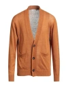 Filippo De Laurentiis Man Cardigan Tan Size 42 Linen, Silk In Brown