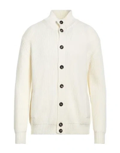 Filippo De Laurentiis Man Cardigan White Size 46 Merino Wool