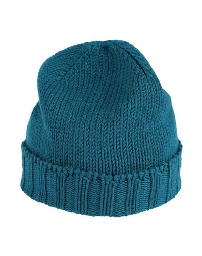 Filippo De Laurentiis Man Hat Deep Jade Size Onesize Merino Wool In Blue