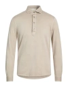 Filippo De Laurentiis Man Polo Shirt Beige Size 40 Cotton In Animal Print