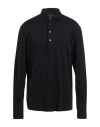 Filippo De Laurentiis Man Polo Shirt Black Size 46 Cotton In Blue