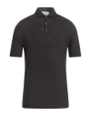 Filippo De Laurentiis Man Polo Shirt Dark Brown Size 44 Cotton