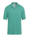 Filippo De Laurentiis Man Polo Shirt Emerald Green Size 42 Linen