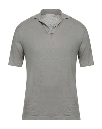 Filippo De Laurentiis Man Polo Shirt Grey Size 36 Linen In Grey