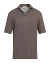 Filippo De Laurentiis Man Polo Shirt Khaki Size 40 Linen In Beige