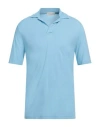 Filippo De Laurentiis Man Polo Shirt Light Blue Size 40 Cotton In Blue