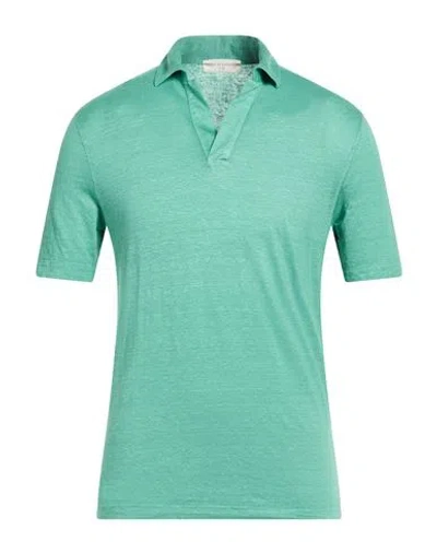 Filippo De Laurentiis Man Polo Shirt Light Green Size 44 Linen, Elastane