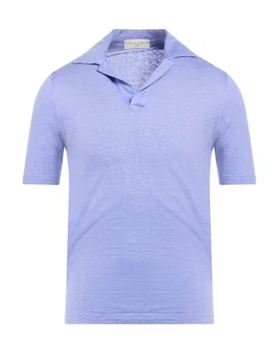 Filippo De Laurentiis Man Polo Shirt Lilac Size 36 Linen In Purple