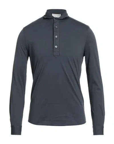 Filippo De Laurentiis Man Polo Shirt Midnight Blue Size 36 Cotton