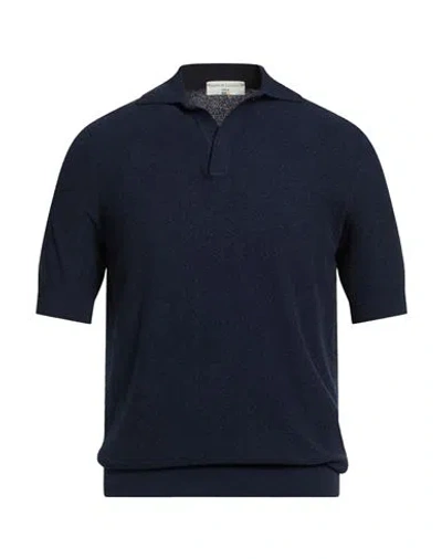 Filippo De Laurentiis Man Polo Shirt Midnight Blue Size 44 Cotton, Polyamide