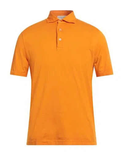 Filippo De Laurentiis Man Polo Shirt Orange Size 42 Cotton