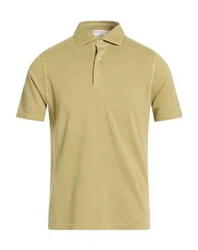 FILIPPO DE LAURENTIIS FILIPPO DE LAURENTIIS MAN POLO SHIRT SAGE GREEN SIZE 40 COTTON